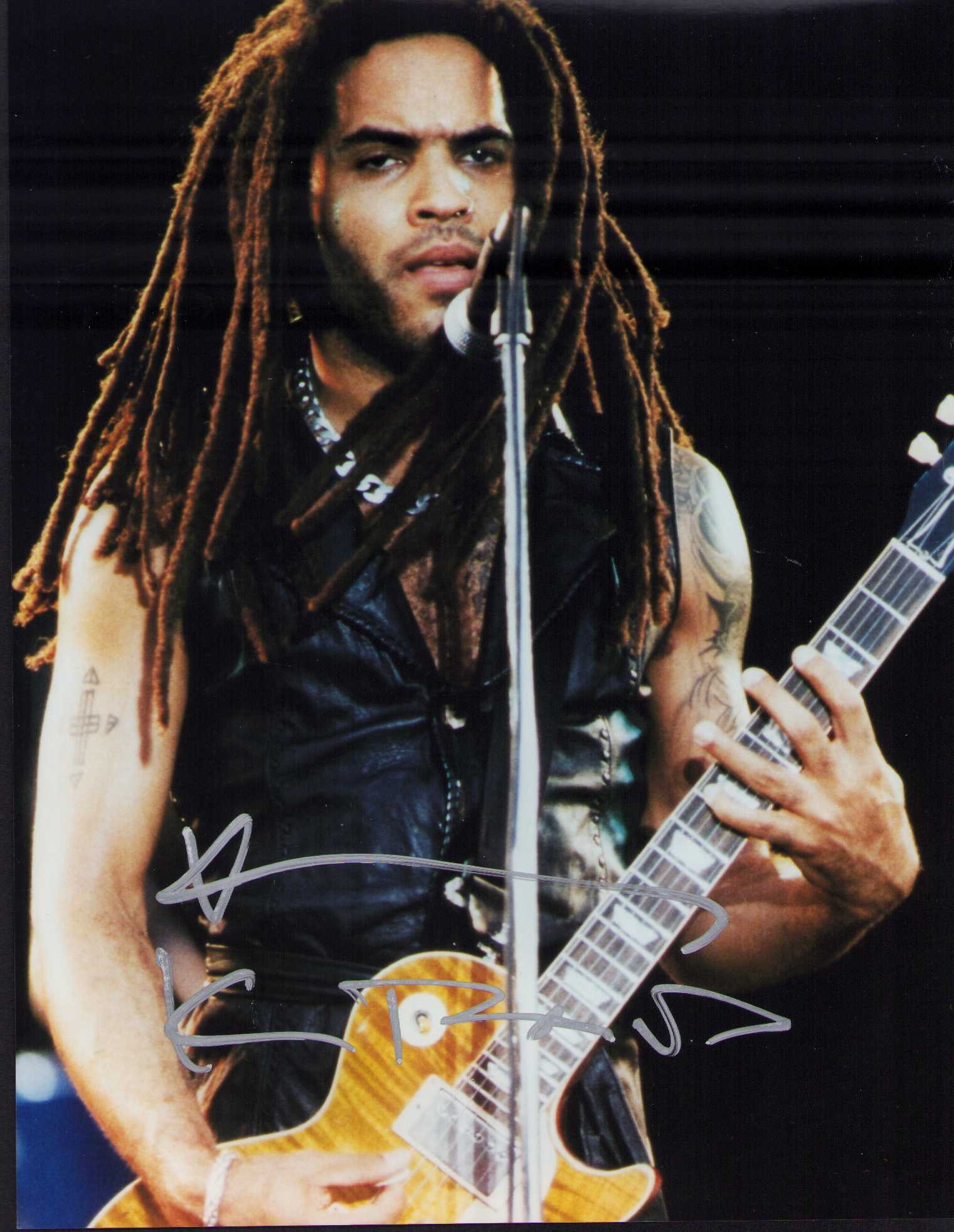 Lenny Kravitz signed photograph: An uncommon signer nice signed 8x10 by rock star Certificate of AuthenticityEVERY item in this auction comes with at minimum one fully illustrated and serial numbered COA signed by the leading authent