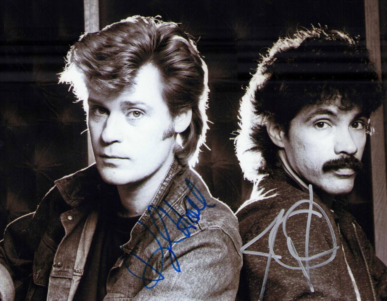 Hall and Oates signed photograph: A scarce now that they do not even talk signed 8x10 of the pop legends Daryl Hall and John Oates Certificate of AuthenticityEVERY item in this auction comes with at minimum one fully illustrated and