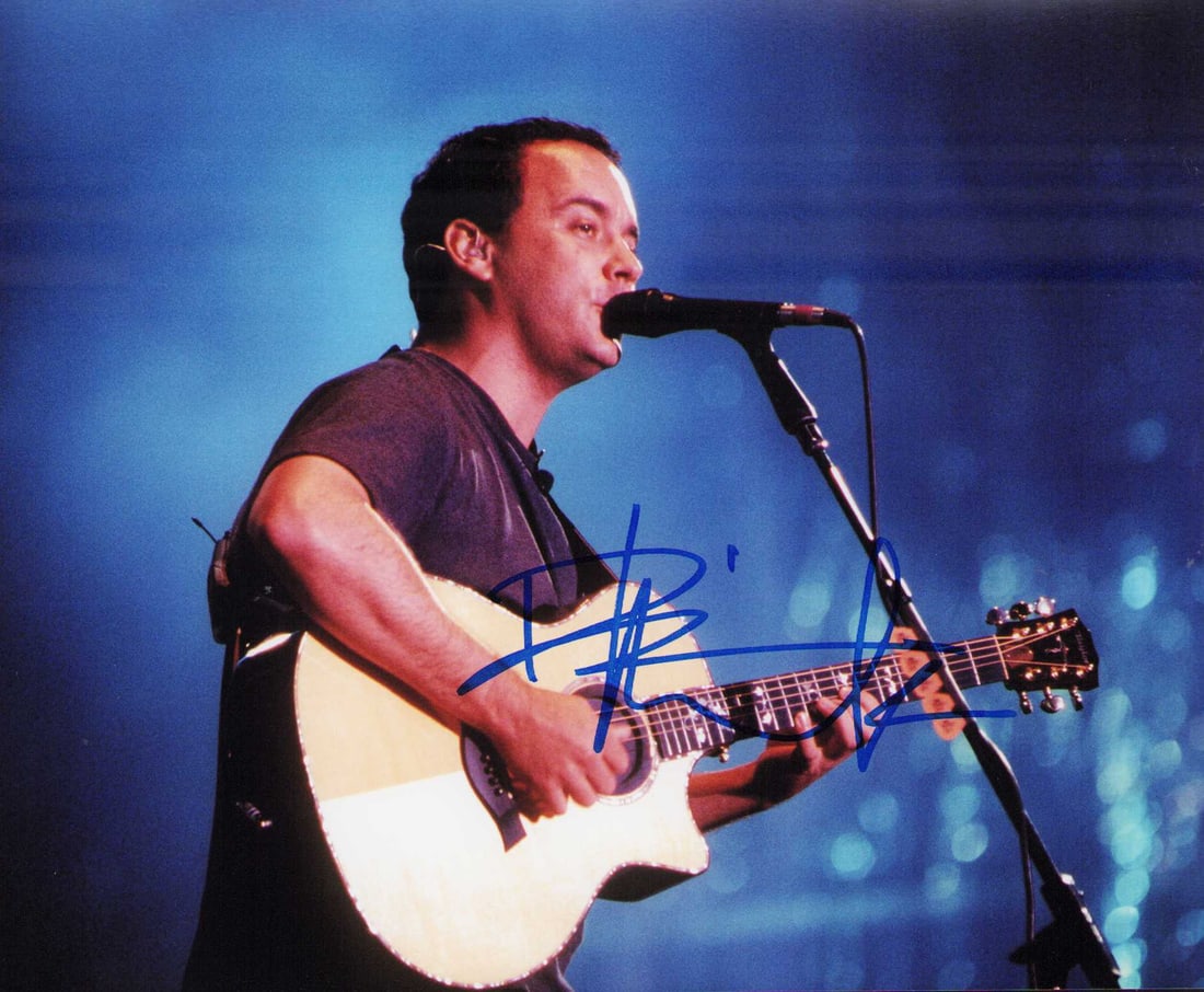 Dave Matthews signed photograph: A scarce signed 8x10 by the singer songwriter legendary musician Dave Matthews Certificate of AuthenticityEVERY item in this auction comes with at minimum one fully illustrated and serial numbered COA