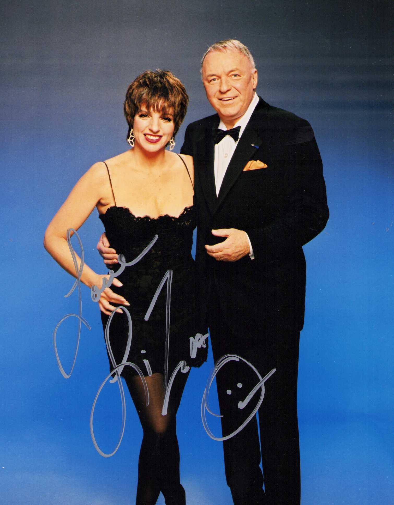 Liza Minelli signed photograph: A rare signer legendary daughter of Judy Garland Liza Minelli signed during her tour with Sinatra Certificate of AuthenticityEVERY item in this auction comes with at minimum one fully illustrated and 