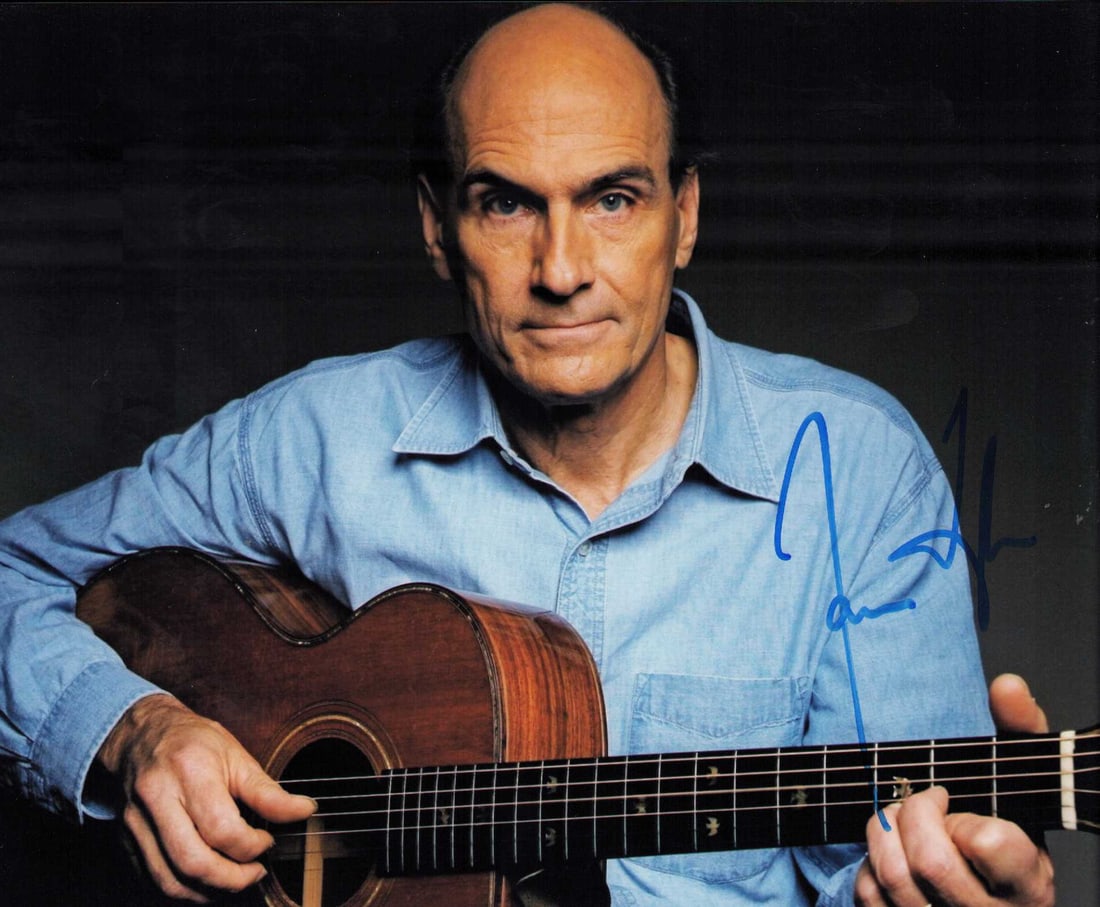 James Taylor signed photograph: A nice vintage signed 8x10 of Sweet Baby James the singer songwriting legend Certificate of AuthenticityEVERY item in this auction comes with at minimum one fully illustrated and serial numbered COA