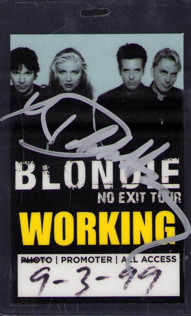 Debbie Harry signed backstage lanyard: An original concert lanyard signed by the Blondie singer Certificate of AuthenticityEVERY item in this auction comes with at minimum one fully illustrated and serial numbered COA signed by the leading