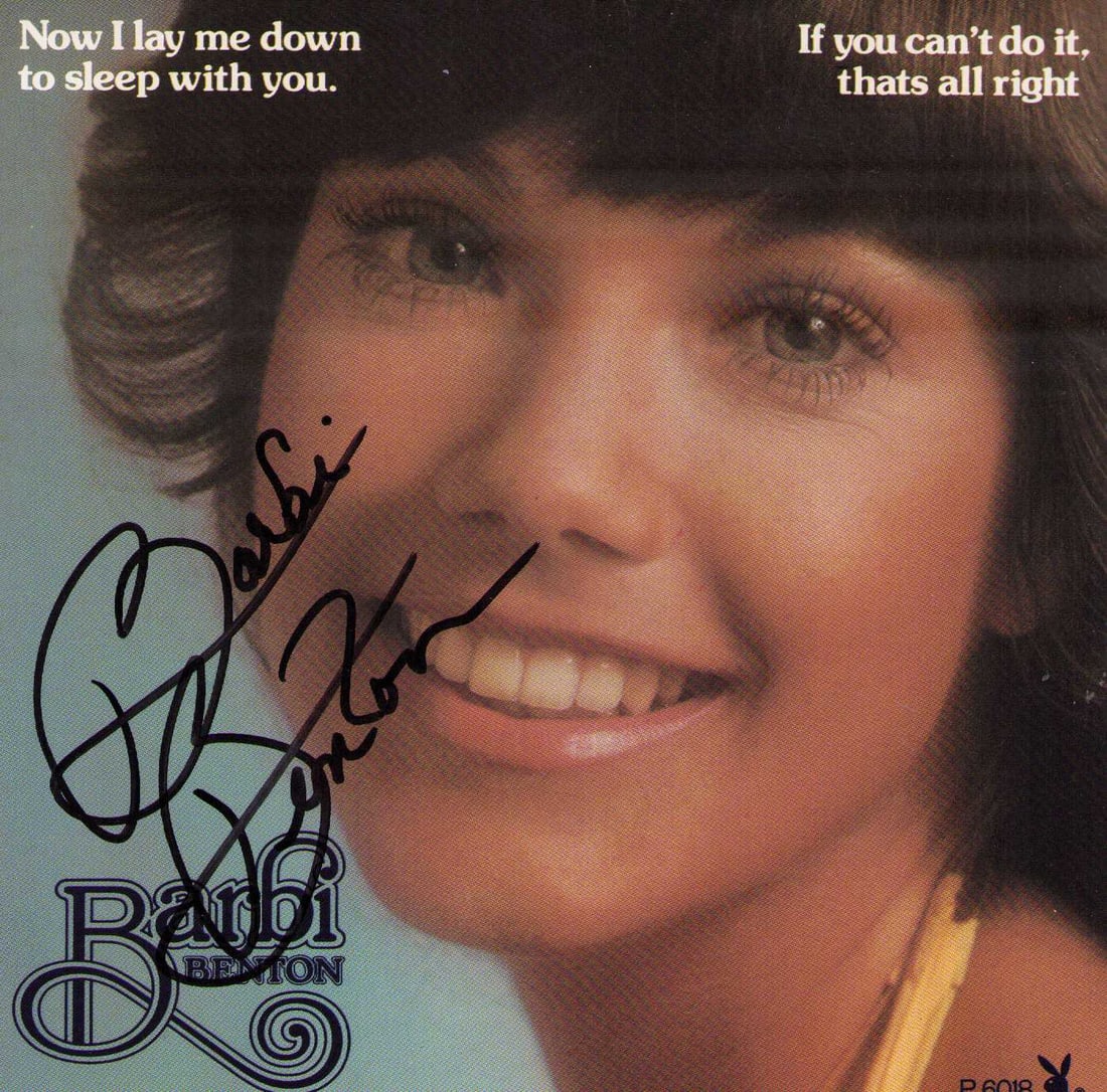 Barbi Benton signed 45rpm record and sleeve: A rare picture sleeve for 45rpm record of Playboy star and Hefner ex signed Certificate of AuthenticityEVERY item in this auction comes with at minimum one fully illustrated and serial numbered COA