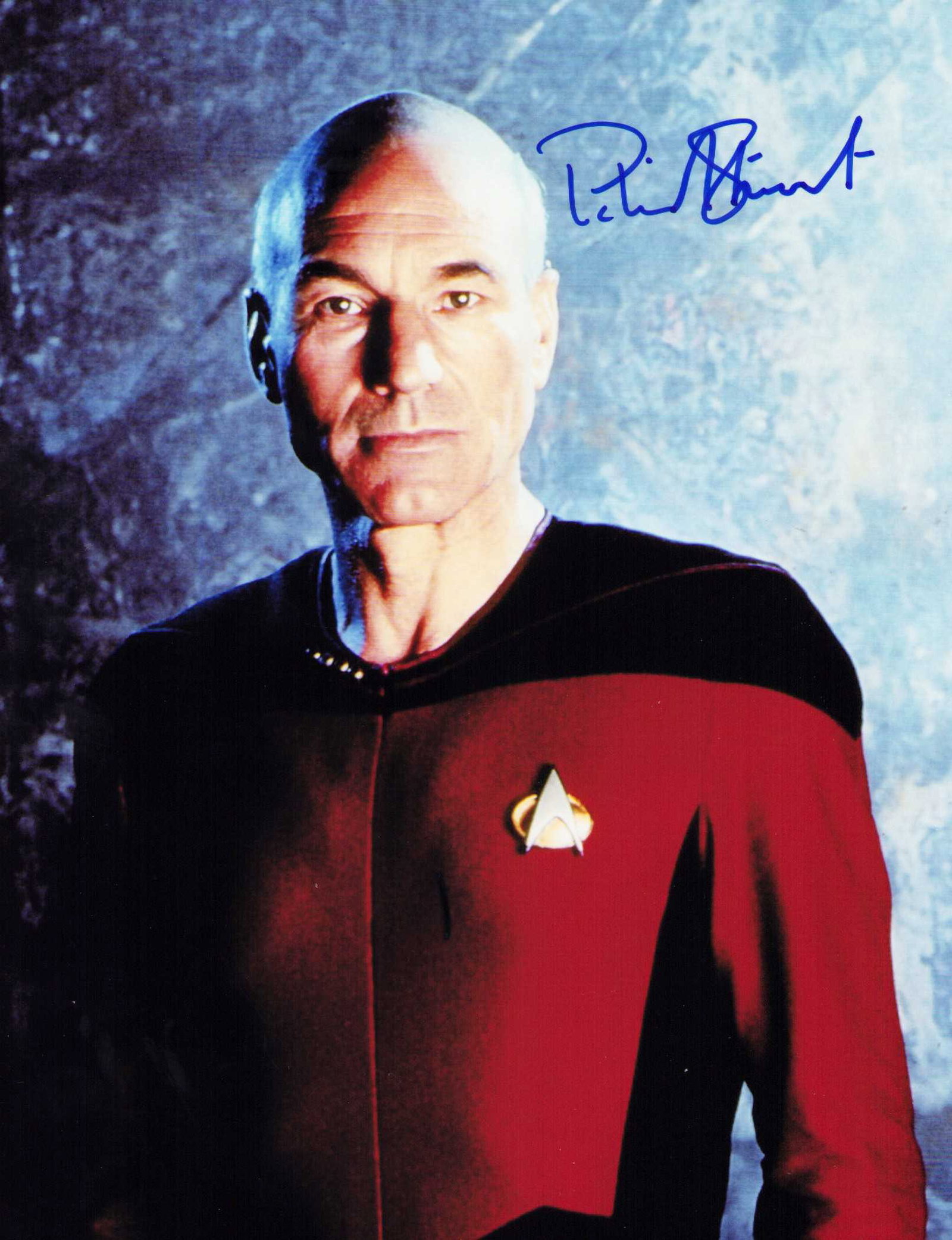 Patrick Stewart Star Trek Next Gen signed photograph: Capt Picard shot from Star Trek by Stewart no longer signing Certificate of AuthenticityEVERY item in this auction comes with at minimum one fully illustrated and serial numbered COA signed by the