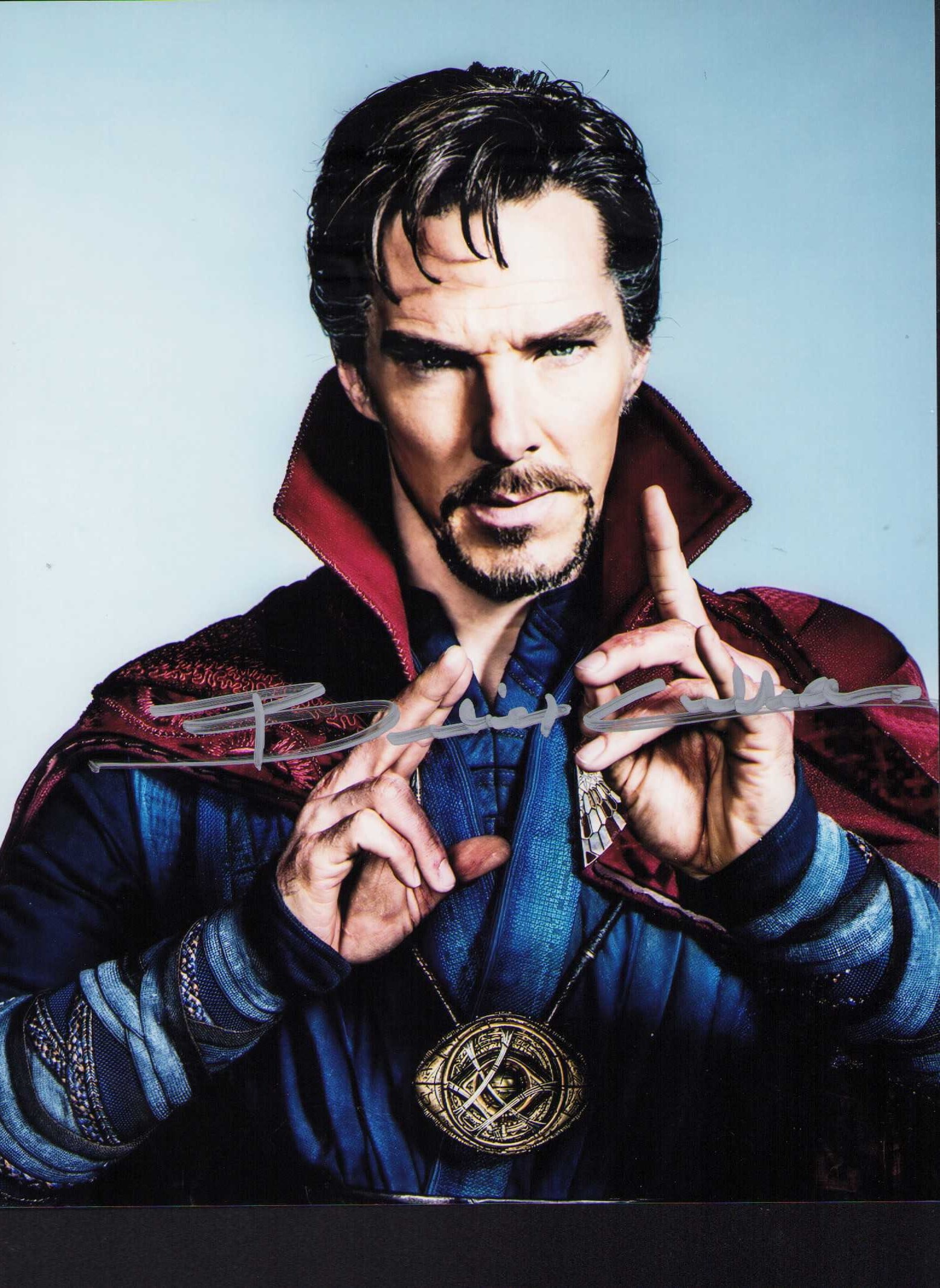 Benedict Cumberbatch Dr Strange signed photograph: Dr Strange Marvel star Benedict Cumberbatch signed 8x10 photograph as the great sorceror Certificate of AuthenticityEVERY item in this auction comes with at minimum one fully illustrated and serial