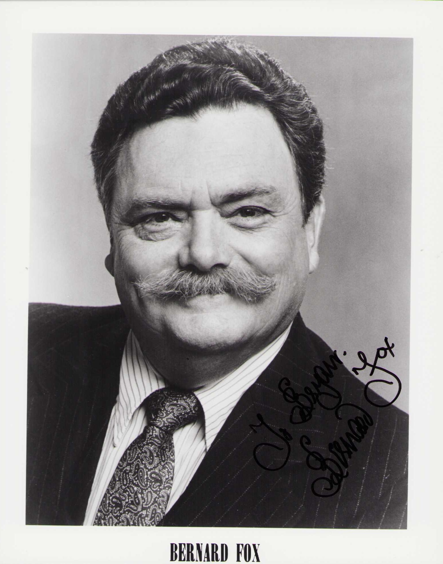 Bernard Fox signed photograph: Scarce actor from Bewitched the Mummy Hogans Heroes Titanic etc signed 8x10 Certificate of AuthenticityEVERY item in this auction comes with at minimum one fully illustrated and serial numbered COA