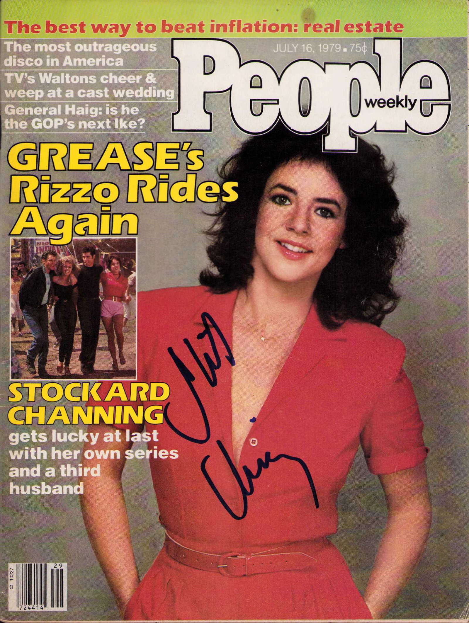 Stockard Channing signed PEOPLE magazine: A People magazine in nice shape complete signed on the cover by Stockard channing of Grease fame Certificate of AuthenticityEVERY item in this auction comes with at minimum one fully illustrated and s