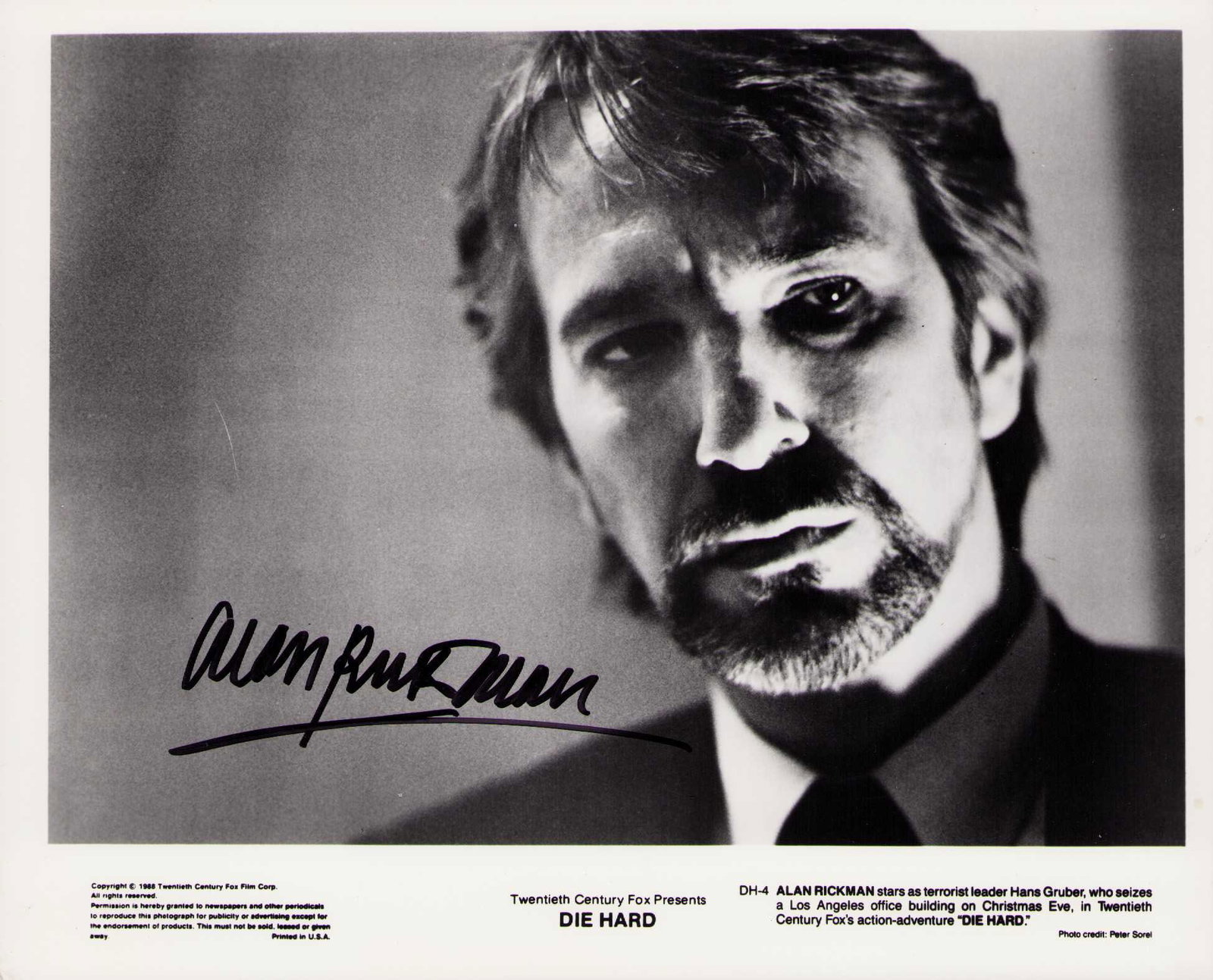 Alan Rickman Die Hard signed photograph (1 of 1)