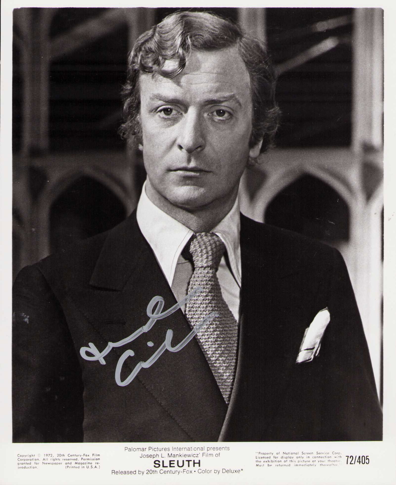 Michael Caine signed photograph: A vintage original signed 8x10 of the AA winning legendary actor Certificate of AuthenticityEVERY item in this auction comes with at minimum one fully illustrated and serial numbered COA signed by the
