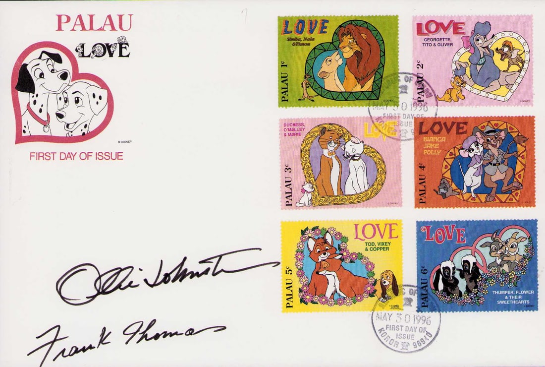 Ollie Johnston and Frank Thomas signed Disney FDC (1 of 1)
