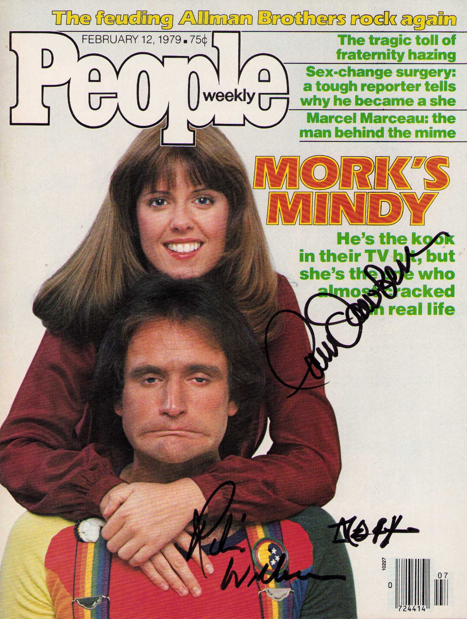 Mork and Mindy signed People magazine by Robin Williams and Pam Dawber (1 of 1)