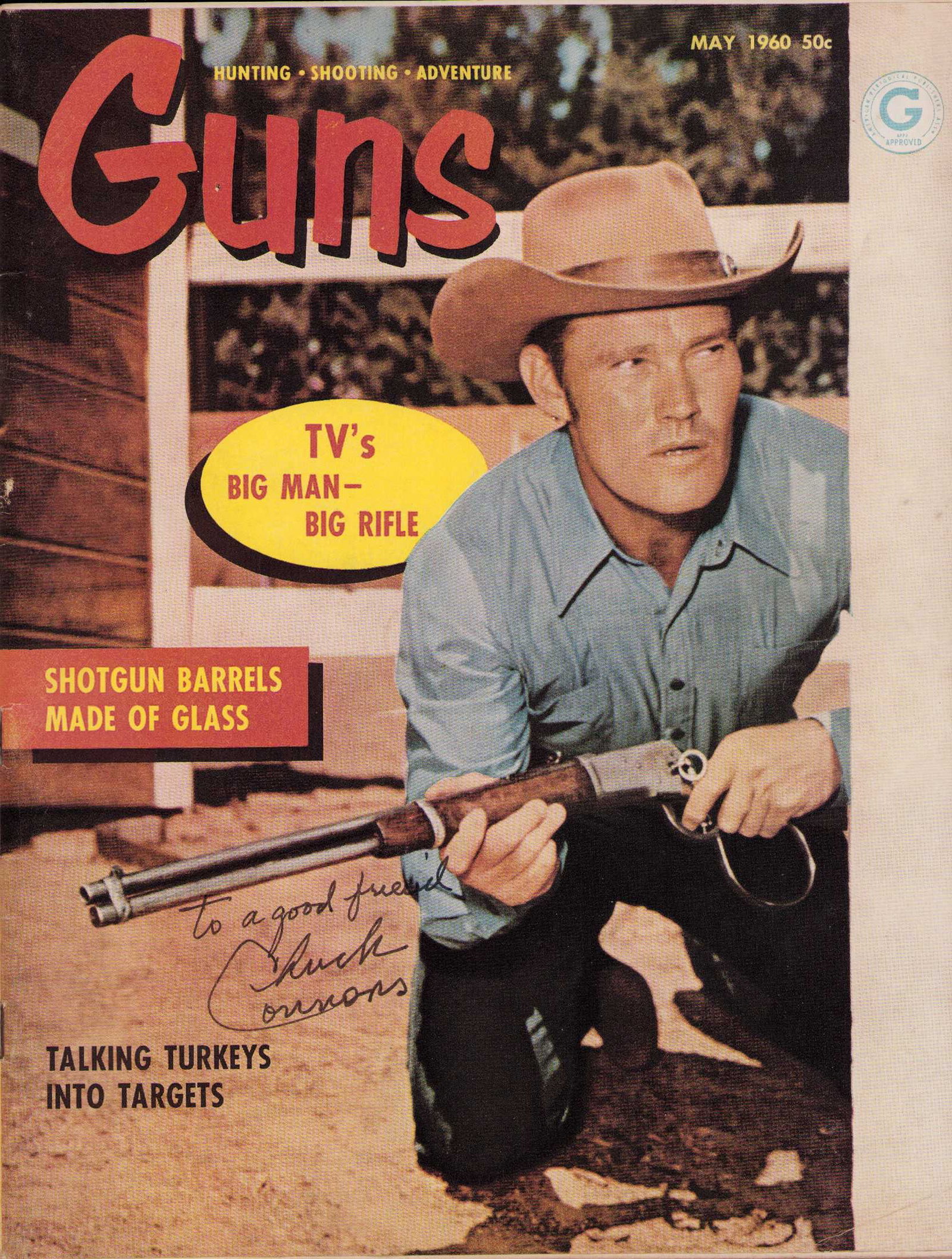 Chuck Connors signed Guns magazine (1 of 1)