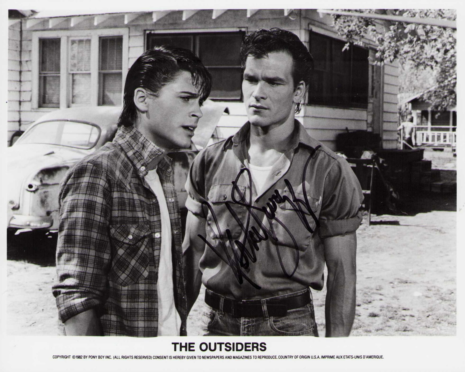 Patrick Swayze signed photograph: A scarce vintage signed 8x10 of the deceased actor of Dirty Dancing Ghost etc Certificate of AuthenticityEVERY item in this auction comes with at minimum one fully illustrated and serial numbered COA 