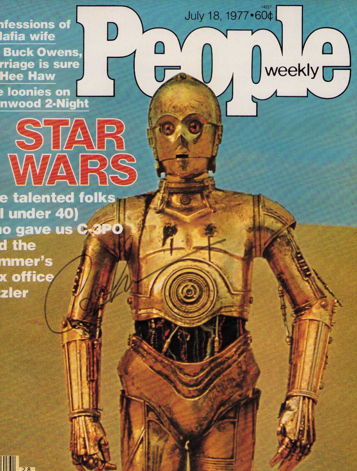 George Lucas rare signed PEOPLE magazine Star Wars cover: A People magazine signed decades ago by Director George Lucas Certificate of AuthenticityEVERY item in this auction comes with at minimum one fully illustrated and serial numbered searchable online CO