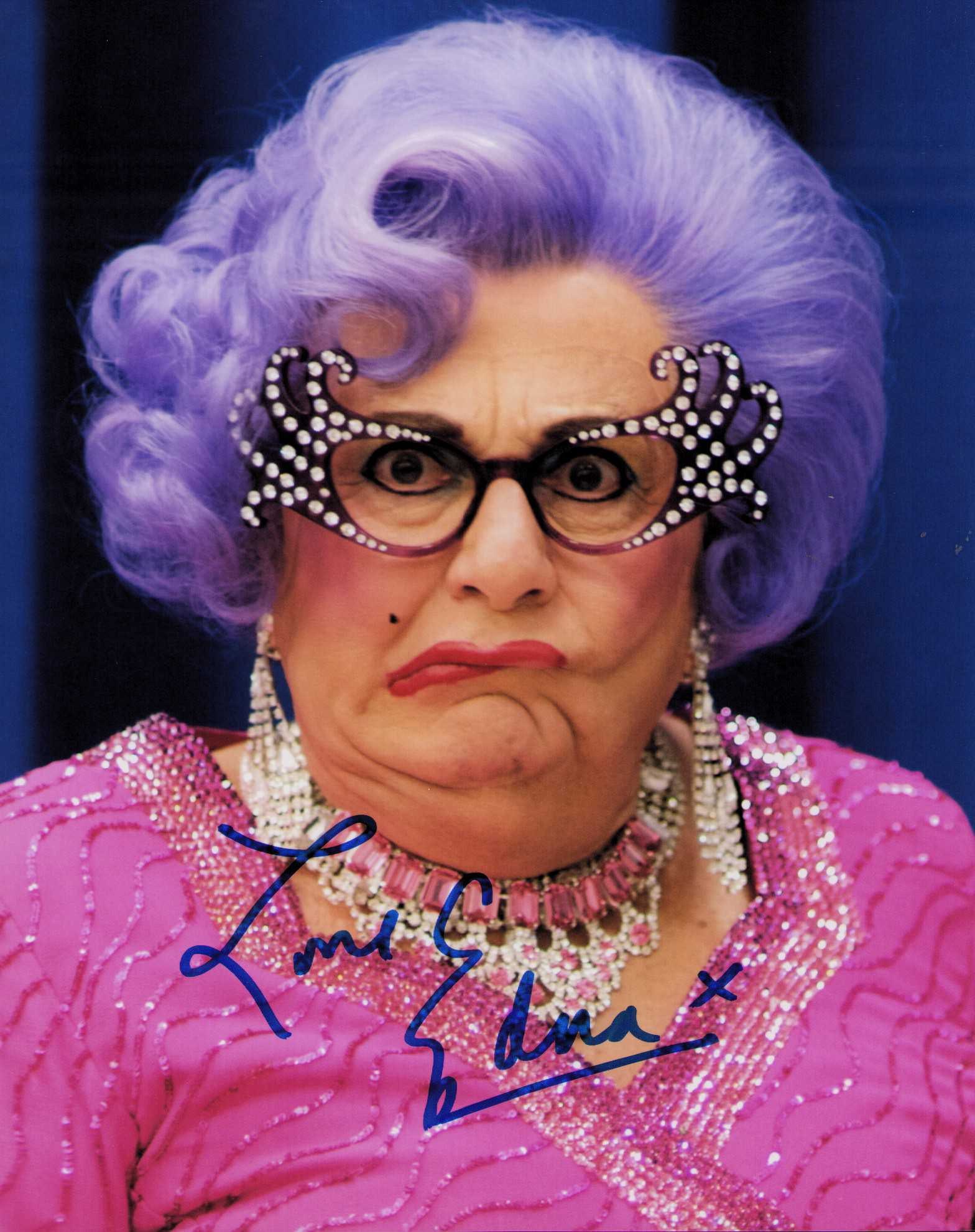 Dame Edna signed photograph: Deceased hilarious comedian of Broadway TV and film Certificate of AuthenticityEVERY item in this auction comes with at minimum one fully illustrated and serial numbered searchable online COA signed b