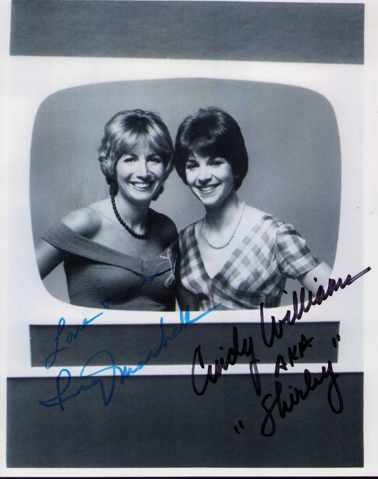 Laverne and Shirley signed photograph: A Laverne and Shirley signed 8x10 by both deceased stars Cindy Williams and Penny Marshall Certificate of AuthenticityEVERY item in this auction comes with at minimum one fully illustrated and serial 