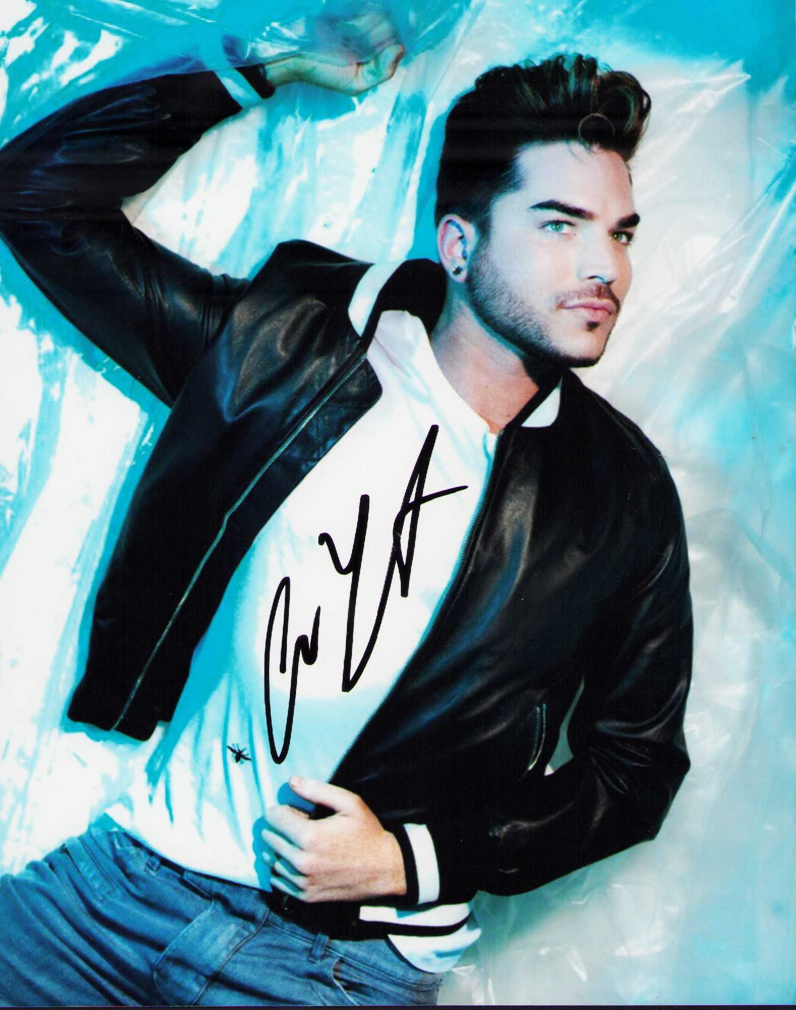 Adam Lambert signed photograph: A signed 8x10 by Queens front man singer Adam Lambert Certificate of AuthenticityEVERY item in this auction comes with at minimum one fully illustrated and serial numbered searchable online COA