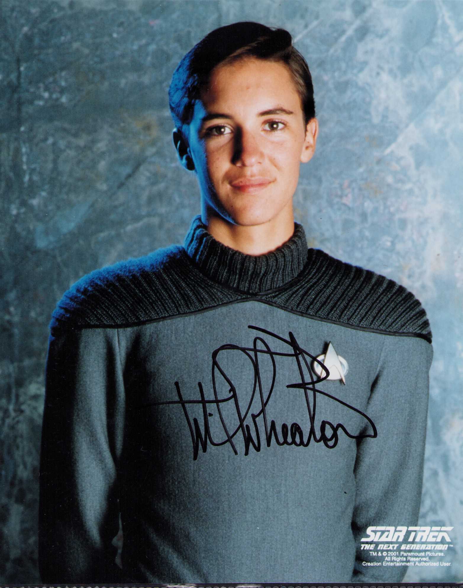 Wil Wheaton signed Star Trek Next Gen photograph: A Star Trek Next Gen signed 8x10 by Wil Wheaton as Wesley Crusher Certificate of AuthenticityEVERY item in this auction comes with at minimum one fully illustrated and serial numbered searchable