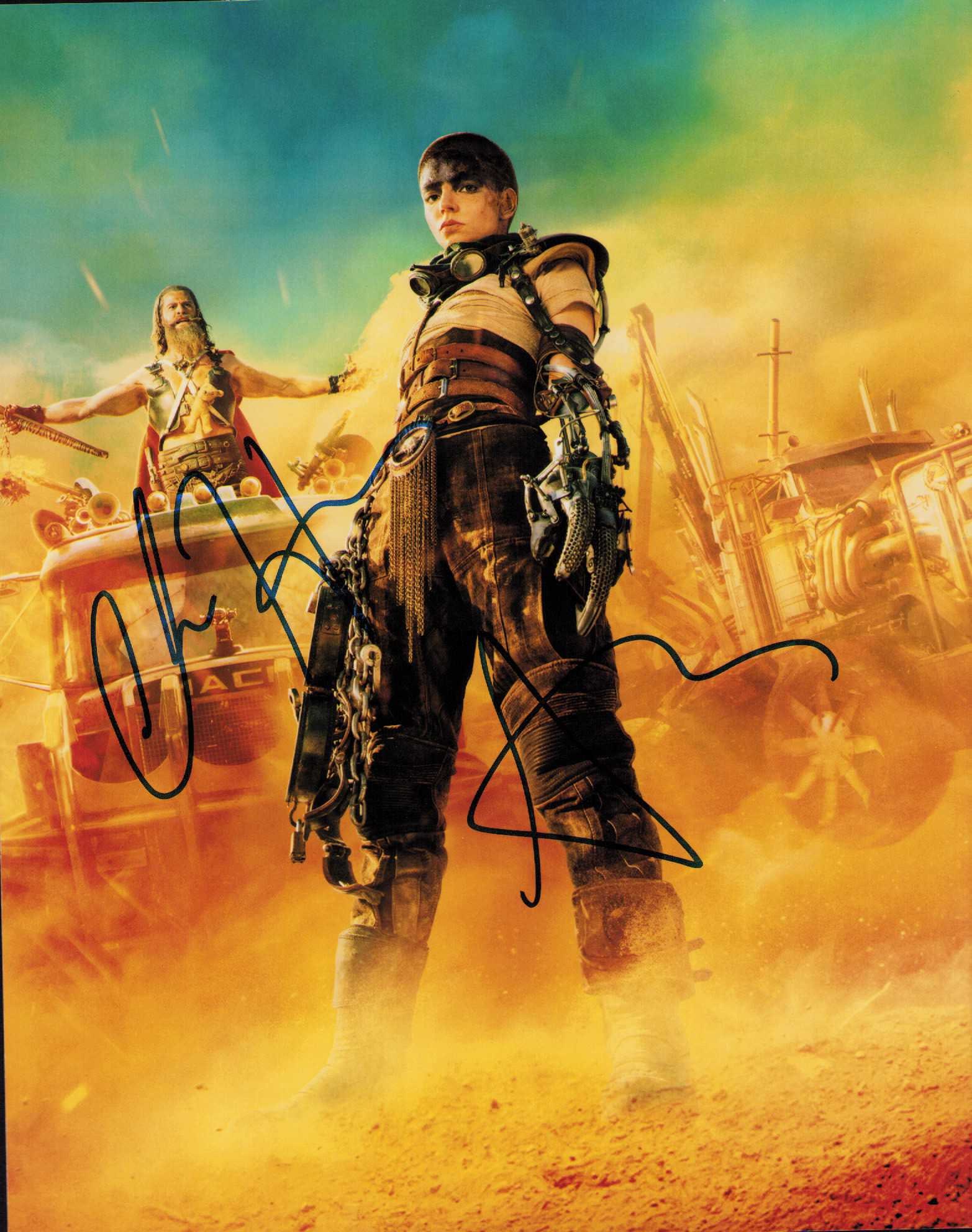 Chris Hemsworth and Anna Taylor Joy signed photograph: From the Mad Max recent sequel signed by both stars Chris Hemsworth and Anna Taylor Joy Certificate of AuthenticityEVERY item in this auction comes with at minimum one fully illustrated and serial num