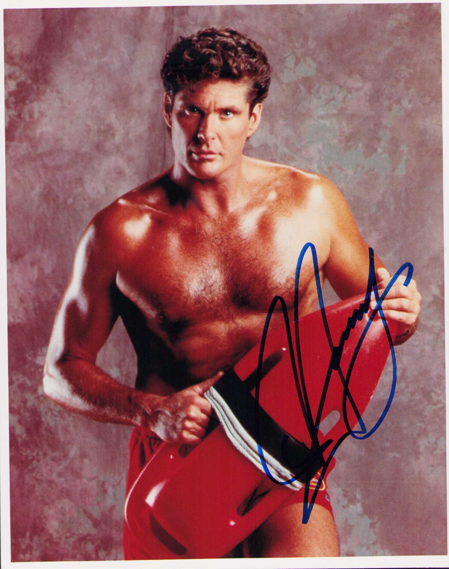 David Hasselhoff signed photograph: Baywatch signed 8x10 by the Hoff signed in person Certificate of AuthenticityEVERY item in this auction comes with at minimum one fully illustrated and serial numbered searchable online COA signed by