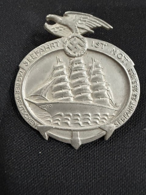 Third Reich Event badge: A rare one for a Day of Seafaring dated 5/26/35 it was an event badge given that day