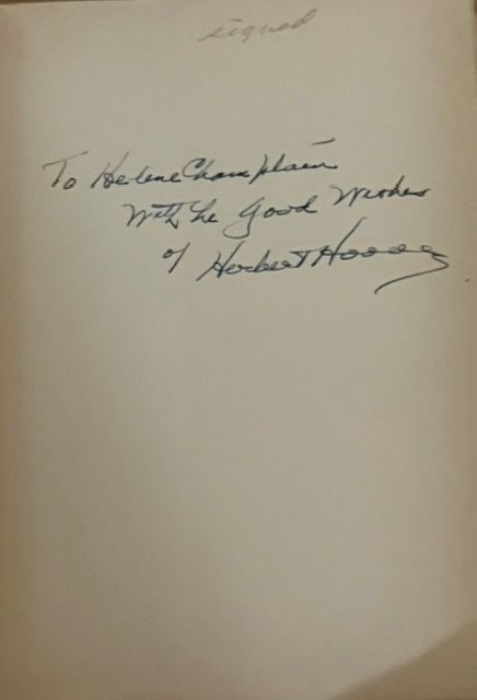 Herbert Hoover signed book - 2