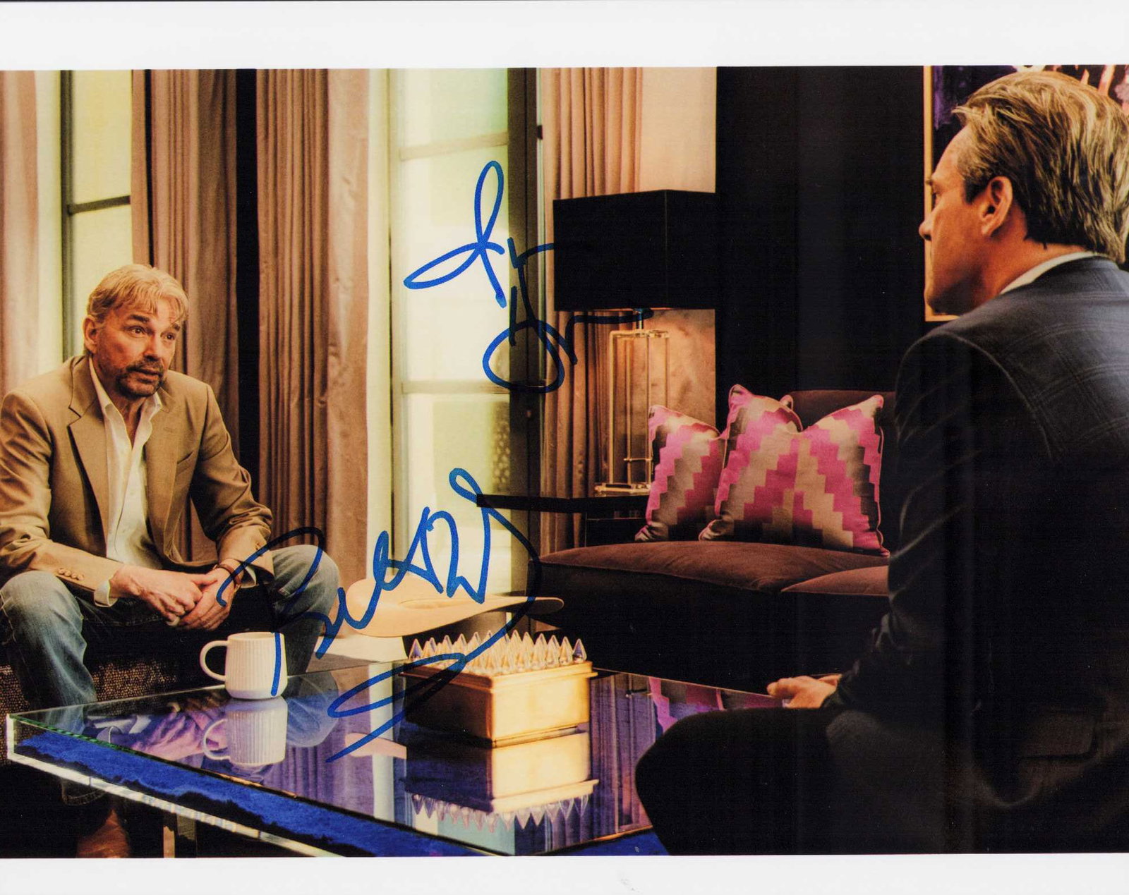 Jon Hamm and Billy Bob Thornton signed photograph: From Friends and Neighbors Tv series signed by both Certificate of AuthenticityEVERY item in this auction comes with at minimum one fully illustrated and serial numbered searchable online COA signed b