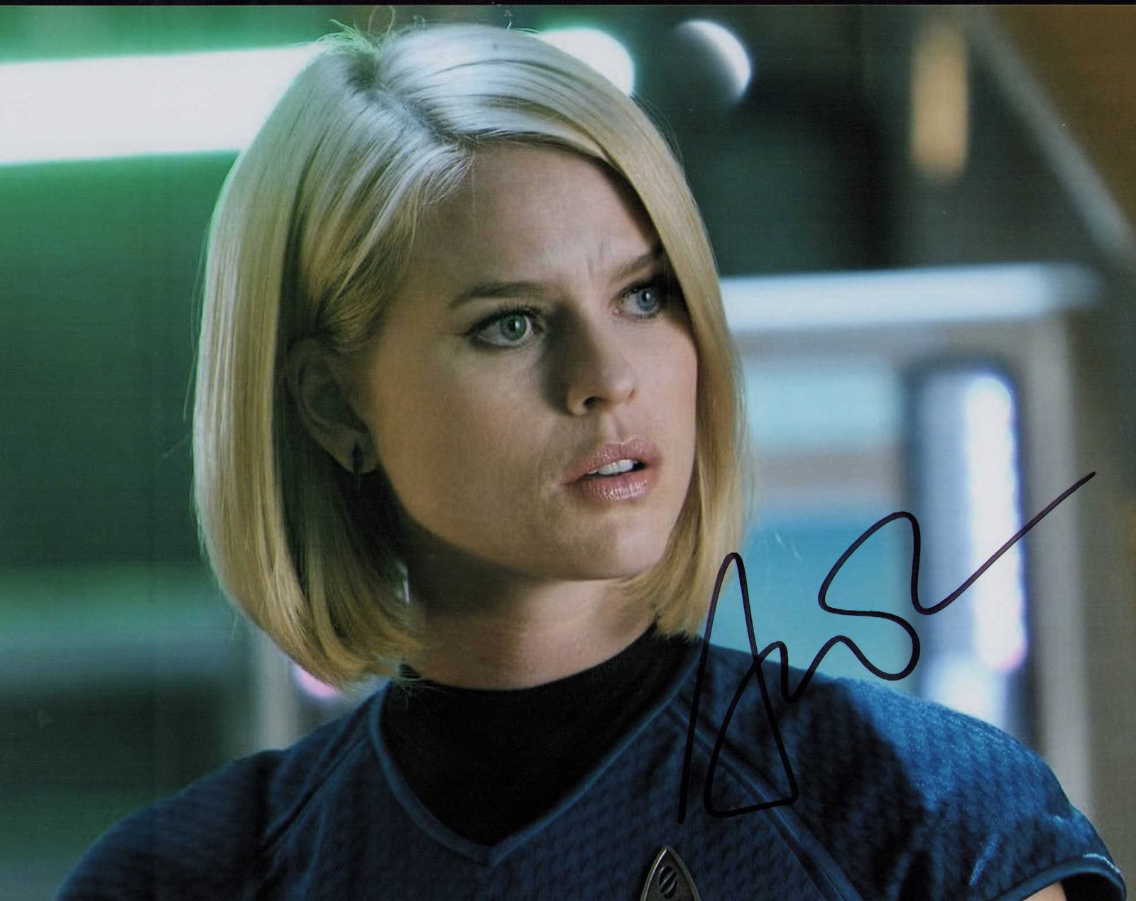 Alice Eve Star Trek signed photograph: A Star Trek signed 8x10 by the actres Certificate of AuthenticityEVERY item in this auction comes with at minimum one fully illustrated and serial numbered searchable online COA signed by the leading 