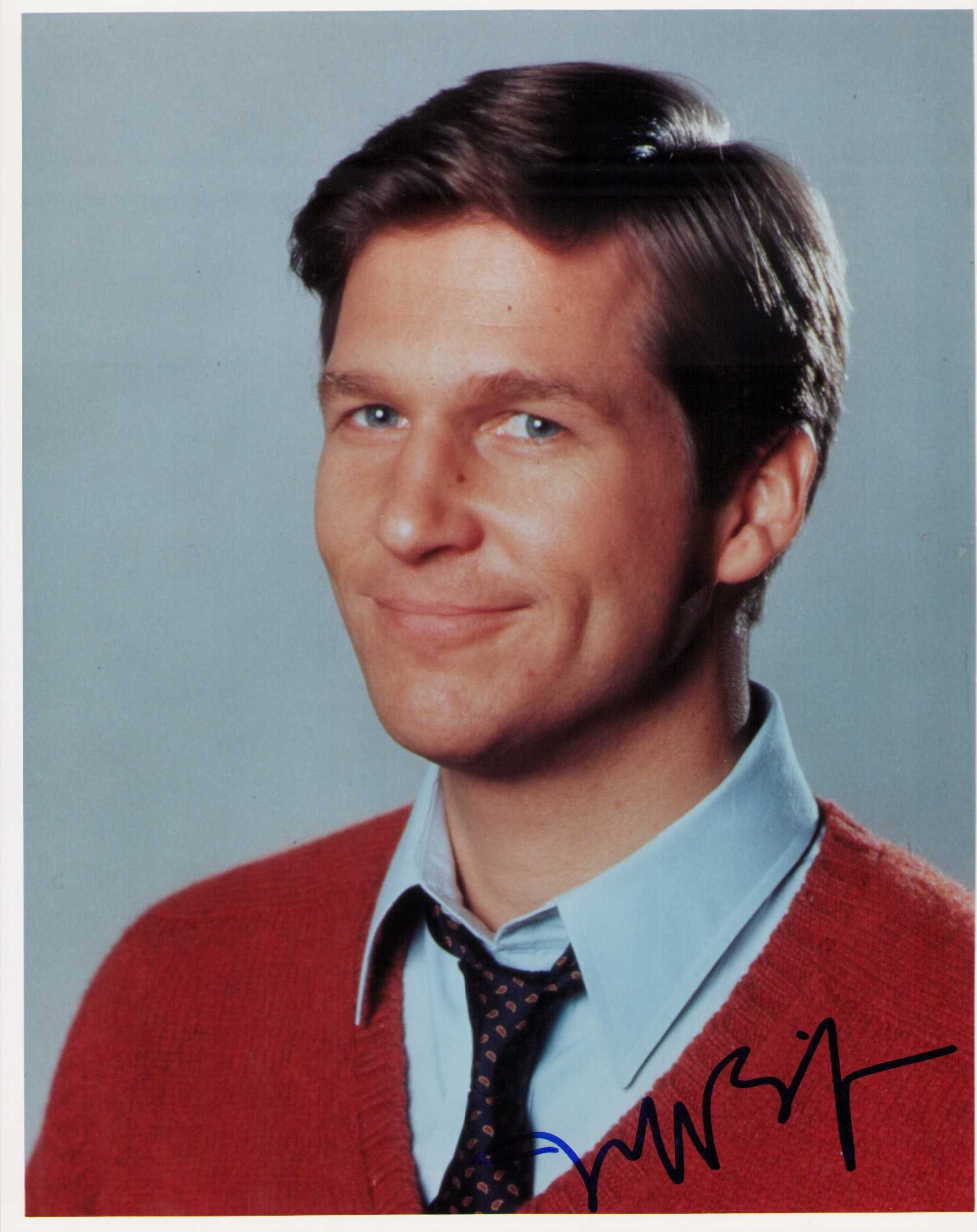 Jeff Bridges signed photograph: A signed vintage 8x10 younger portrait of the film legend Certificate of AuthenticityEVERY item in this auction comes with at minimum one fully illustrated and serial numbered searchable online COA si