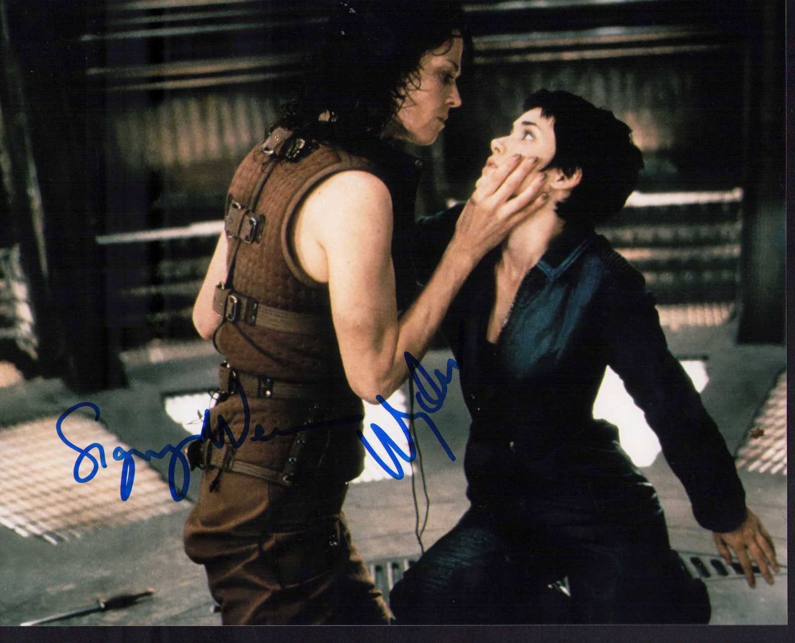 ALIEN signed photo by Winona Ryder and Sigourney Weaver: ALIENS signed 8x10 by Sigourney Weaver and Winona Ryder Certificate of AuthenticityEVERY item in this auction comes with at min one fully illustrated and serial numbered , searchable online COA signed