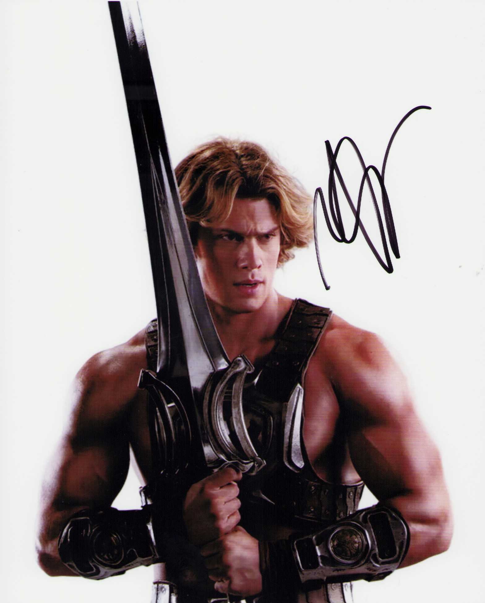 He Man signed photograph: Nicholas Galatzine signed as new HE MAN in film Certificate of AuthenticityEVERY item in this auction comes with at min one fully illustrated and serial numbered , searchable online COA signed by the 
