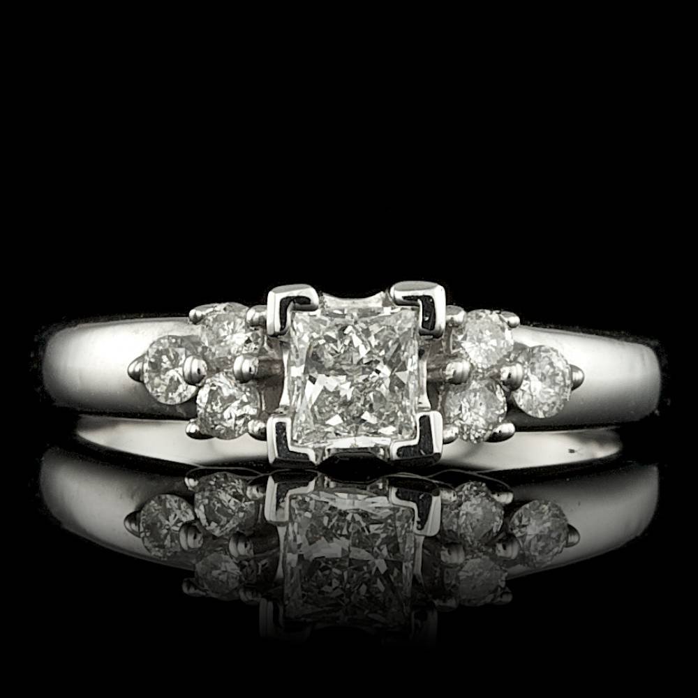 18k White Gold .5ct Diamond Ring: BHGL Certified: $4,100.00 This magnificent ladies ring is crafted in solid 18k White Gold and features a 0.30 carat 100% Natural Diamond + accented with 6 sparkling eye-clean natural Diamonds, totalin