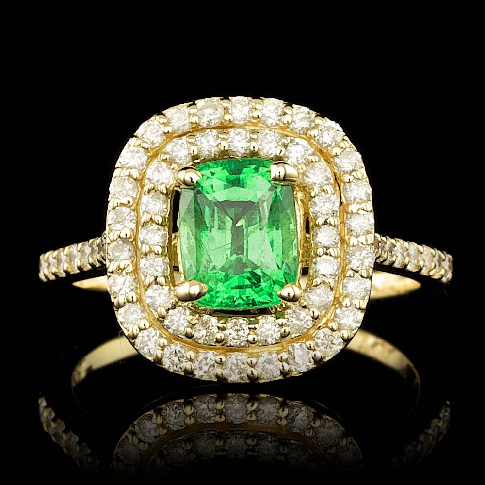 14k Yellow Gold 1.80ct Garnet 0.90ct Diamond Ring: BHGL Certified: $5,300.00 This stunning ladies ring is crafted in solid 14k Yellow Gold and features a 1.80 carat 100% Natural Garnet mined from Brazil + accented with 64 sparkling eye-clean natural D