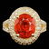 14k Gold 10.00ct Garnet 1.55ct Diamond Ring