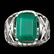14k White Gold 7.00ct Emerald 0.25ct Diamond Ring