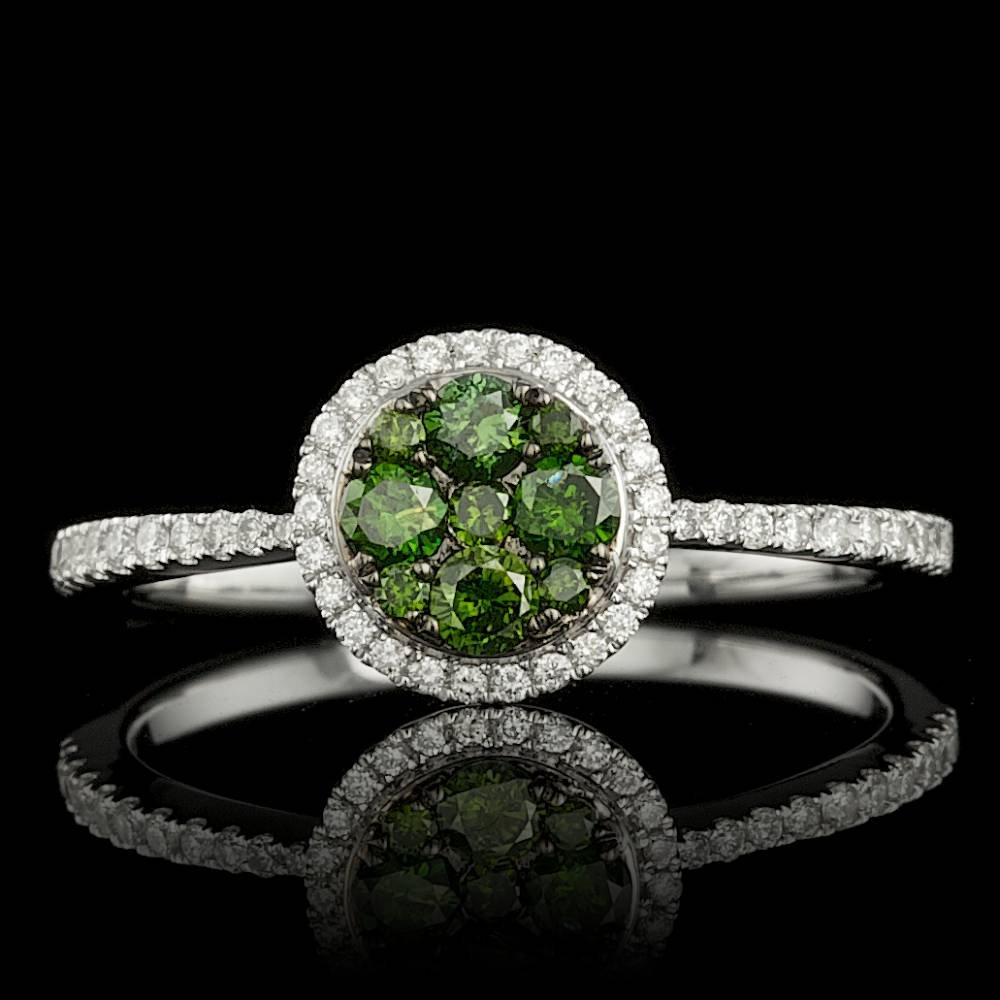 14k White Gold .5ct Diamond Ring: BHGL Certified: $2,000.00 This luxurious ladies ring is crafted in solid 14k White Gold and features 9 (0.30 ctw) 100% Natural Diamonds + accented with sparkling eye-clean natural Diamonds, totaling 0