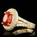 14k Gold 10.00ct Garnet 1.55ct Diamond Ring - 2