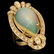 14k Yellow Gold 9.30ct Opal 0.67ct Diamond Ring - 3