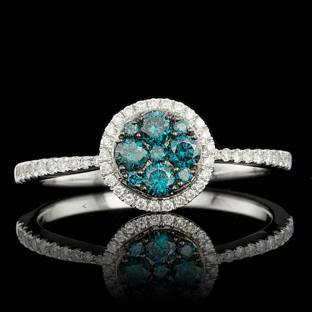 14k White Gold .5ct Diamond Ring: BHGL Certified: $2,100.00 This elegant ladies ring is crafted in solid 14k White Gold and features 9 (0.30 ctw) 100% Natural Diamonds + accented with sparkling eye-clean natural Diamonds, totaling 0.2