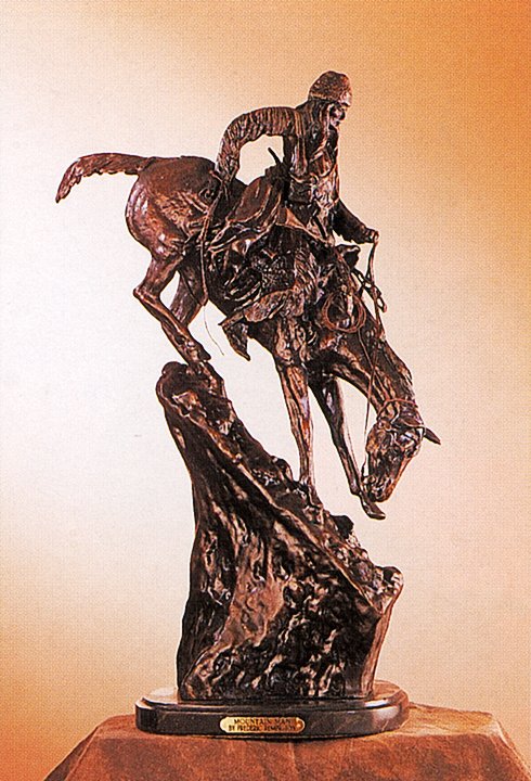 Mountain Man - Frederic Remington: Mountain Man - Frederic Remington. Size 25x12" (1861-1909) Frederic Remington depicted the life of the cowboy during the late 1800's. He was born in New York and operated his own ranch in Kansas for a