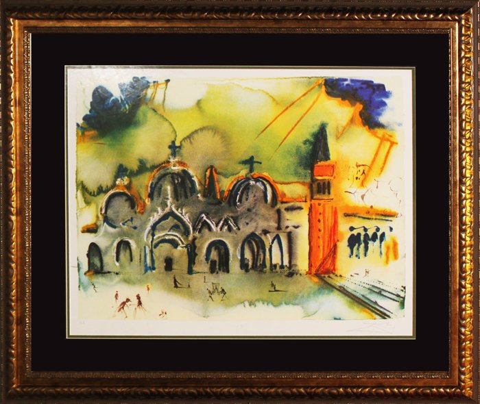 Salvador Dali-Original Lithograph Ltd Ed Hand Signed: Venice - Salvador Dali. Original Lithograph limited edition on archival paper, Hand signed and numbered by Dali. Beautifully custom framed. Includes certificate of authenticity. A beautiful large work