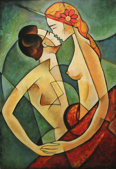 Zinovy-Limited Edition-The Kiss: The Kiss - Zinovy. Hand embellished Giclee limited edition of 325 on archival canvas. Hand signed and numbered by the artist. Includes Certificate of Authenticity. 30x40". Zinovy Shersher immigrated t