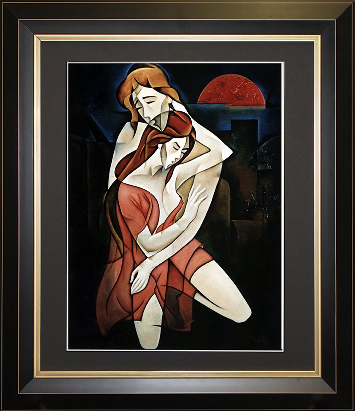 Zinovy Shersher Ltd Ed Serigraph Only You: Zinovy Shersher Limited Edition Serigraph Only You. Hand signed and numbered by the artist. Custom framed. Includes Certificate of Authenticity. Approx 30x40.
