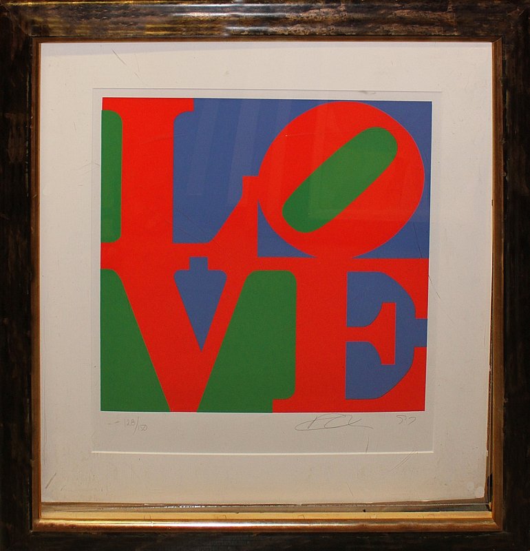 Robert Indiana Lithograph Love: Love by Robert Indiana. Lithograph Robert Indiana was also known as Robert Clark, (born 1928) is an American artist associated with the Pop Art movement.Love is a signed lithograph and a limited editi