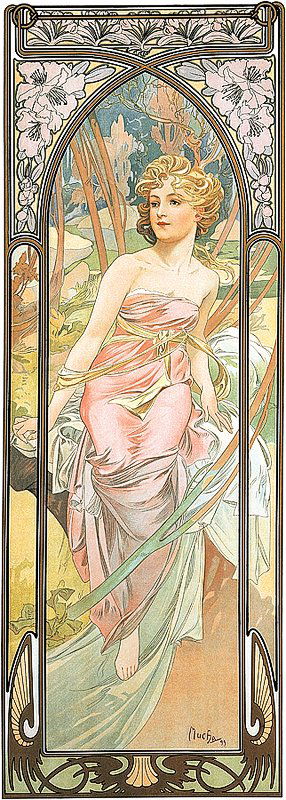 Alphonse Mucha Limited Edition Morning Awakening: Morning Awakening by Alfonse Mucha. Giclee lithograph on archival canvas. Approx. 20x30. 20% of proceeds go to charity. By 1939 the Muchas were living in Czechoslovakia. Mucha was one of the first arr