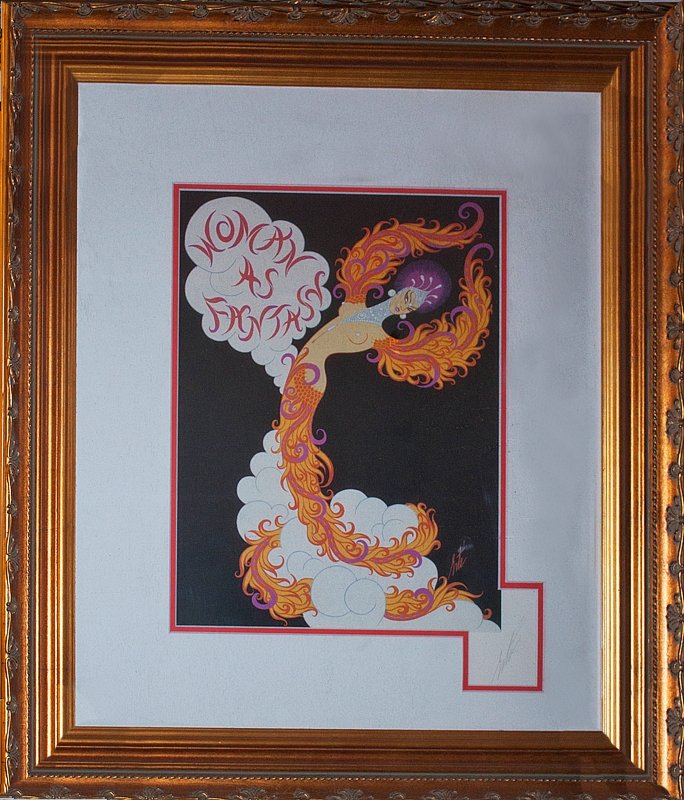 Erte Lithograph Woman of Fantasy: Erte-Lithograph. Limited Edition. Approx 30x40. Romain de Tirtoff also known as Erte (1892 to 1990) was a Russian born French artist and fashion designer known by the pseudonym Erte, the French pronun