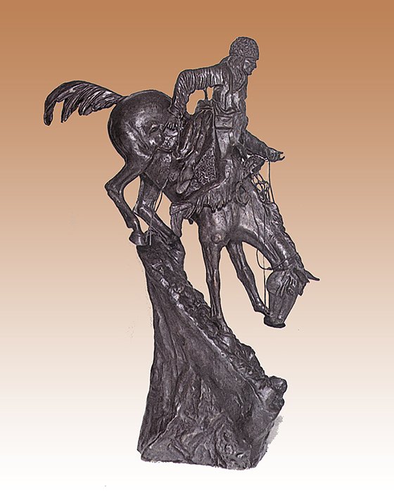 Frederic Remington-Bronze Sculpture-Mountain Man: Mountain Man - Frederic Remington. Size 25x12 inches. This is a high quality real pure bronze sculpture (no mixes, no brass) This is a bronze sculpture created in the lost wax method and has a beautif