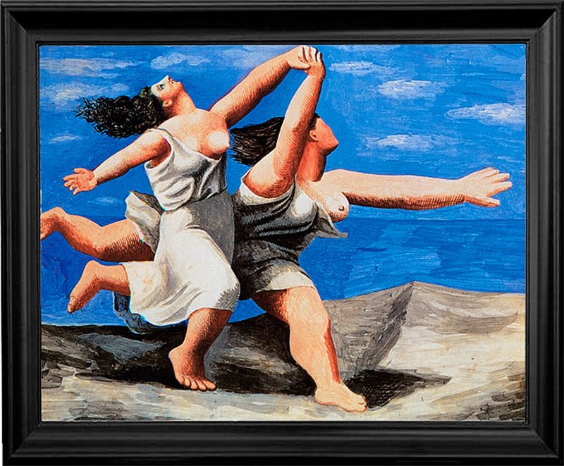 Pablo Picasso-Limited Ed Two Women Running on Beach: Two Women Running on the Beach - Pablo Picasso. Limited Edition Giclee on canvas. Estate signed, part of Collection Domain Picasso. Edition size is 500. Includes Certificate of Authenticity. Approx. 2