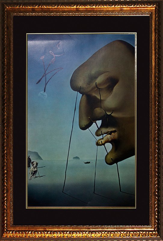 Salvador Dali Hand Signed Lithograph Looking In: Salvador Dali Hand Signed Lithograph Looking In. Includes Certificate of Authenticity. Framed Approx. 26x34. Salvador Dali (1904-1989) Dali is one of the greatest surrealists of our time, best known f