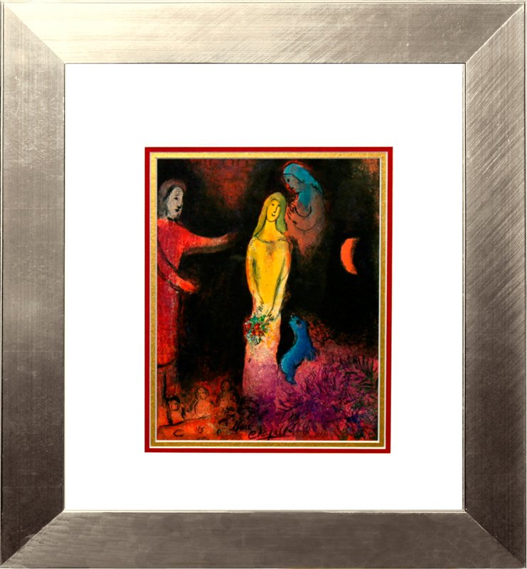 Marc Chagall Hand signed Lithograph Daphne and Chloe: Marc Chagall Daphne and Chloe. Hand signed lithograph. Hand signed by the artist. Includes certificate of authenticity. Approx. 20x24 Marc Chagall (1887-1985) was a Russian artist of a devout Jewish f